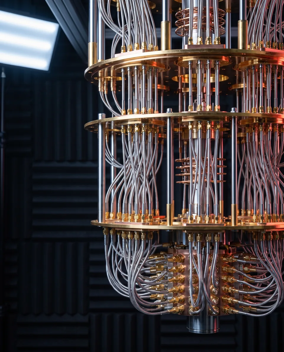 Dilution refrigerator of a superconducting quantum computer with gold plated stages and coaxial wiring